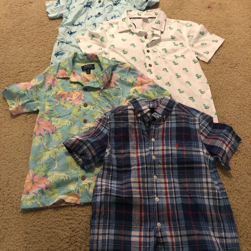 4 button up short sleeve shirt lot